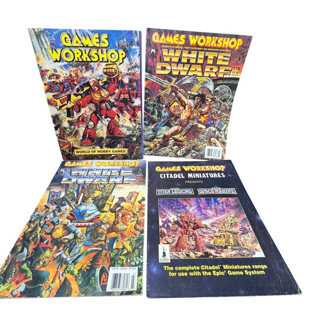 Games Workshop White Dwarf Magazine Lot 4 Citadel Miniatures Catalog Vintage 90s